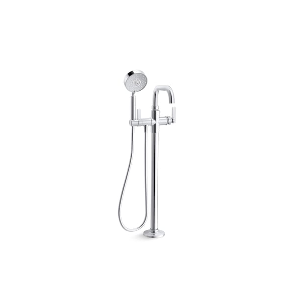 Kohler Floor-Mount Bath Filler Trim With Handshower in Polished Chrome T35924-4-CP - main